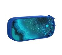 BNVSADC Bright Aqua Blue Turquoise Printed Pencil Case Large Pen Bag Cute Pencil Box Pouch Office School Stationery Organizer for Girls Boys, Blue
