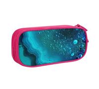 BNVSADC Bright Aqua Blue Turquoise Printed Pencil Case Large Pen Bag Cute Pencil Box Pouch Office School Stationery Organizer for Girls Boys, Pink