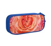 BNVSADC Bright Beautiful Rose Printed Pencil Case Large Pen Bag Cute Pencil Box Pouch Office School Stationery Organizer for Girls Boys, Blue
