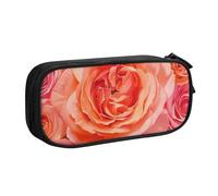 BNVSADC Bright Beautiful Rose Printed Pencil Case Large Pen Bag Cute Pencil Box Pouch Office School Stationery Organizer for Girls Boys, Black