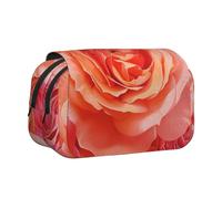 BNVSADC Bright Beautiful Rose Printed Print Flip Top Double Layer Pencil Case - Large Capacity School Supplies Organizer for Students, Kids, Teens, Artists, Travel & Office Use
