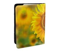 BNVSADC Bright Sunflower Printed Passport Holder Travel PU Leather Passport Cover Case Organiser for Men Women, 6.5 inch