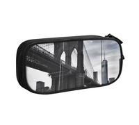 BNVSADC Brooklyn Bridge Printed Pencil Case Large Pen Bag Cute Pencil Box Pouch Office School Stationery Organizer for Girls Boys, Black
