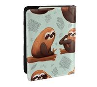 BNVSADC Brown Animals Printed Passport Holder Travel PU Leather Passport Cover Case Organiser for Men Women, 6.5 inch
