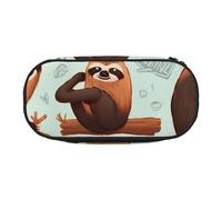 BNVSADC Brown Animals Printed Pencil Case Cute Pencil Bag Pen Pouch Large Stationery Organizer Makeup Bag for Teen Boys Girls School Students Office