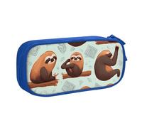 BNVSADC Brown Animals Printed Pencil Case Large Pen Bag Cute Pencil Box Pouch Office School Stationery Organizer for Girls Boys, Blue