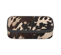BNVSADC Brown Cowhide 1 Printed Pencil Case Cute Pencil Box Bag Pen Pouch Office School Stationery Organizer for School Travel Work