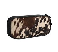 BNVSADC Brown Cowhide 1 Printed Pencil Case Large Pen Bag Cute Pencil Box Pouch Office School Stationery Organizer for Girls Boys, Black
