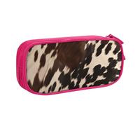 BNVSADC Brown Cowhide 1 Printed Pencil Case Large Pen Bag Cute Pencil Box Pouch Office School Stationery Organizer for Girls Boys, Pink