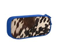 BNVSADC Brown Cowhide 1 Printed Pencil Case Large Pen Bag Cute Pencil Box Pouch Office School Stationery Organizer for Girls Boys, Blue