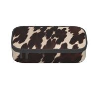 BNVSADC Brown Cowhide Printed Pencil Case Cute Pencil Box Bag Pen Pouch Office School Stationery Organizer for School Travel Work