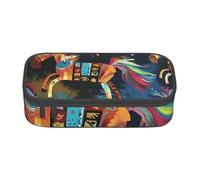 BNVSADC Brown Horse Printed Pencil Case Cute Pencil Box Bag Pen Pouch Office School Stationery Organizer for School Travel Work