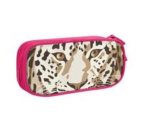 BNVSADC Brown Pattern Leopard Printed Pencil Case Large Pen Bag Cute Pencil Box Pouch Office School Stationery Organizer for Girls Boys, Pink