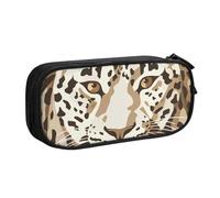 BNVSADC Brown Pattern Leopard Printed Pencil Case Large Pen Bag Cute Pencil Box Pouch Office School Stationery Organizer for Girls Boys, Black