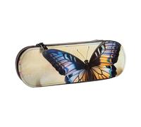 BNVSADC Butterfly Design Printed Leather Pencil Pen Case & Makeup Bag - Stylish Hard Shell Pencil Bag Stationery Organizer Pouch for School Office Travel