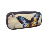 BNVSADC Butterfly Design Printed Leather Pencil Pen Case & Makeup Bag - Stylish Pencil Bag Stationery Organizer Pouch for School Office Travel
