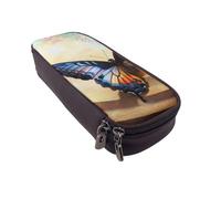 BNVSADC Butterfly Design Printed PU Leather Flip Pencil Case, Cute Pencil Box Pen Bag Stationery Organizer Makeup Bag for School Office Travel
