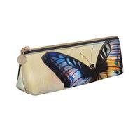BNVSADC Butterfly Design Printed Triangle Pencil Case Leather Pencil Pouch Cute Stationery Pencil Pen Bag for School Office Travel