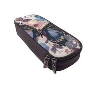 BNVSADC Butterfly Flower Printed PU Leather Flip Pencil Case, Cute Pencil Box Pen Bag Stationery Organizer Makeup Bag for School Office Travel