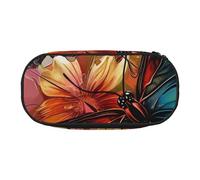 BNVSADC Butterfly Flowers Art Printed Pencil Case Cute Pencil Bag Pen Pouch Large Stationery Organizer Makeup Bag for Teen Boys Girls School Students Office