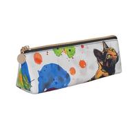 BNVSADC Butterfly Polka dot and cat Printed Triangle Pencil Case Leather Pencil Pouch Cute Stationery Pencil Pen Bag for School Office Travel