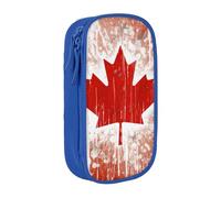 BNVSADC Canada Flag Printed Pencil Case for Girls Boys, Large Capacity Pencil Pouch Cute Pencil Box Adult Makeup Bag with 2 Compartments, Blue