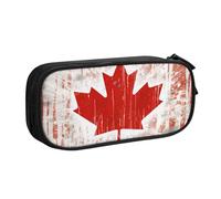 BNVSADC Canada Flag Printed Pencil Case Large Pen Bag Cute Pencil Box Pouch Office School Stationery Organizer for Girls Boys, Black