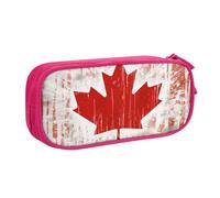 BNVSADC Canada Flag Printed Pencil Case Large Pen Bag Cute Pencil Box Pouch Office School Stationery Organizer for Girls Boys, Pink