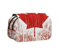 BNVSADC Canada Flag Printed Print Flip Top Double Layer Pencil Case - Large Capacity School Supplies Organizer for Students, Kids, Teens, Artists, Travel & Office Use