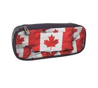 BNVSADC Canadian Flag Printed Leather Pencil Pen Case & Makeup Bag - Stylish Pencil Bag Stationery Organizer Pouch for School Office Travel