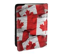 BNVSADC Canadian Flag Printed Passport Holder Travel PU Leather Passport Cover Case Organiser for Men Women, 6.5 inch