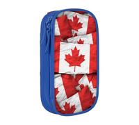 BNVSADC Canadian Flag Printed Pencil Case for Girls Boys, Large Capacity Pencil Pouch Cute Pencil Box Adult Makeup Bag with 2 Compartments, Blue