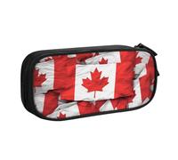 BNVSADC Canadian Flag Printed Pencil Case Large Pen Bag Cute Pencil Box Pouch Office School Stationery Organizer for Girls Boys, Black
