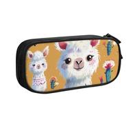 BNVSADC Cartoon Alpaca Cute Animal Printed Pencil Case Large Pen Bag Cute Pencil Box Pouch Office School Stationery Organizer for Girls Boys, Black