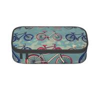 BNVSADC Cartoon Bikes Cycling Printed Pencil Case Cute Pencil Box Bag Pen Pouch Office School Stationery Organizer for School Travel Work