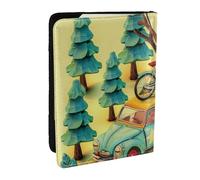 BNVSADC Cartoon car Outdoor Printed Passport Holder Travel PU Leather Passport Cover Case Organiser for Men Women, 6.5 inch