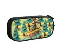 BNVSADC Cartoon car Outdoor Printed Pencil Case Large Pen Bag Cute Pencil Box Pouch Office School Stationery Organizer for Girls Boys, Black