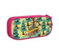 BNVSADC Cartoon car Outdoor Printed Pencil Case Large Pen Bag Cute Pencil Box Pouch Office School Stationery Organizer for Girls Boys, Pink