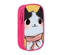 BNVSADC Cartoon cat Art Printed Pencil Case for Girls Boys, Large Capacity Pencil Pouch Cute Pencil Box Adult Makeup Bag with 2 Compartments, Pink