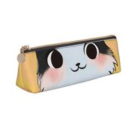 BNVSADC Cartoon cat Art Printed Triangle Pencil Case Leather Pencil Pouch Cute Stationery Pencil Pen Bag for School Office Travel