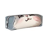 BNVSADC Cartoon cat Print Printed Pencil Case Leather Pencil Pouch Cute Stationery Pencil Pen Bag with Zipper for School Office Travel