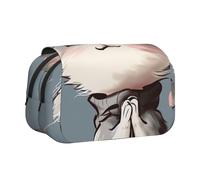 BNVSADC Cartoon cat Print Printed Print Flip Top Double Layer Pencil Case - Large Capacity School Supplies Organizer for Students, Kids, Teens, Artists, Travel & Office Use