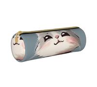 BNVSADC Cartoon cat Print Printed Round Pencil Case Leather Pencil Pouch Cute Stationery Pencil Pen Bag for School Office Travel