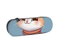 BNVSADC Cartoon cat Printed Leather Pencil Pen Case & Makeup Bag - Stylish Hard Shell Pencil Bag Stationery Organizer Pouch for School Office Travel