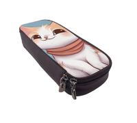 BNVSADC Cartoon cat Printed PU Leather Flip Pencil Case, Cute Pencil Box Pen Bag Stationery Organizer Makeup Bag for School Office Travel