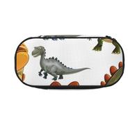 BNVSADC Cartoon Dinosaur Images Printed Pencil Case Cute Pencil Bag Pen Pouch Large Stationery Organizer Makeup Bag for Teen Boys Girls School Students Office