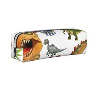 BNVSADC Cartoon Dinosaur Images Printed Pencil Case Leather Pencil Pouch Cute Stationery Pencil Pen Bag with Zipper for School Office Travel