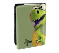 BNVSADC Cartoon Dinosaur Printed Passport Holder Travel PU Leather Passport Cover Case Organiser for Men Women, 6.5 inch