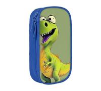 BNVSADC Cartoon Dinosaur Printed Pencil Case for Girls Boys, Large Capacity Pencil Pouch Cute Pencil Box Adult Makeup Bag with 2 Compartments, Blue