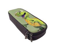 BNVSADC Cartoon Dinosaur Printed PU Leather Flip Pencil Case, Cute Pencil Box Pen Bag Stationery Organizer Makeup Bag for School Office Travel